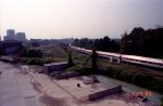 Long Amtrak train at the station